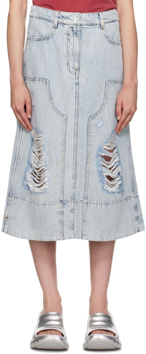 givenchy denim skirt|GIVENCHY Denim midi skirt .